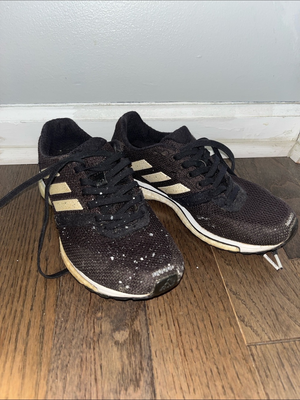 adidas Black Sneakers with Cream Stripes